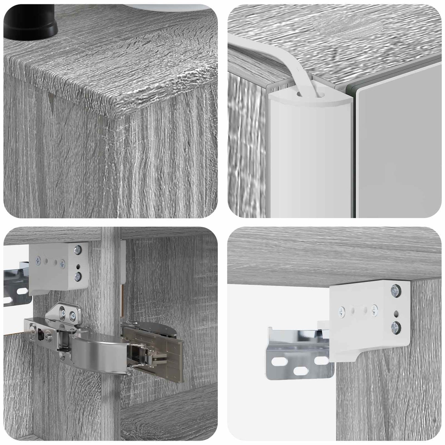 vidaXL Bathroom Furniture Set 6 pcs Grey Sonoma