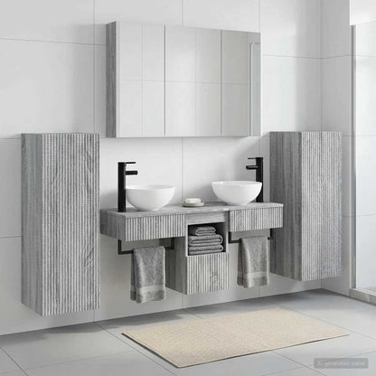 vidaXL Bathroom Furniture Set 6 pcs Grey Sonoma