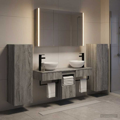 vidaXL Bathroom Furniture Set 6 pcs Grey Sonoma
