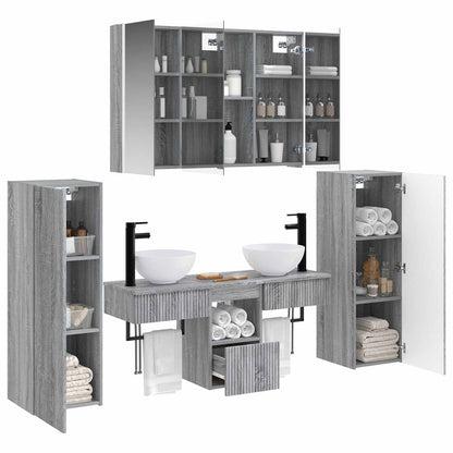 vidaXL Bathroom Furniture Set 6 pcs Grey Sonoma