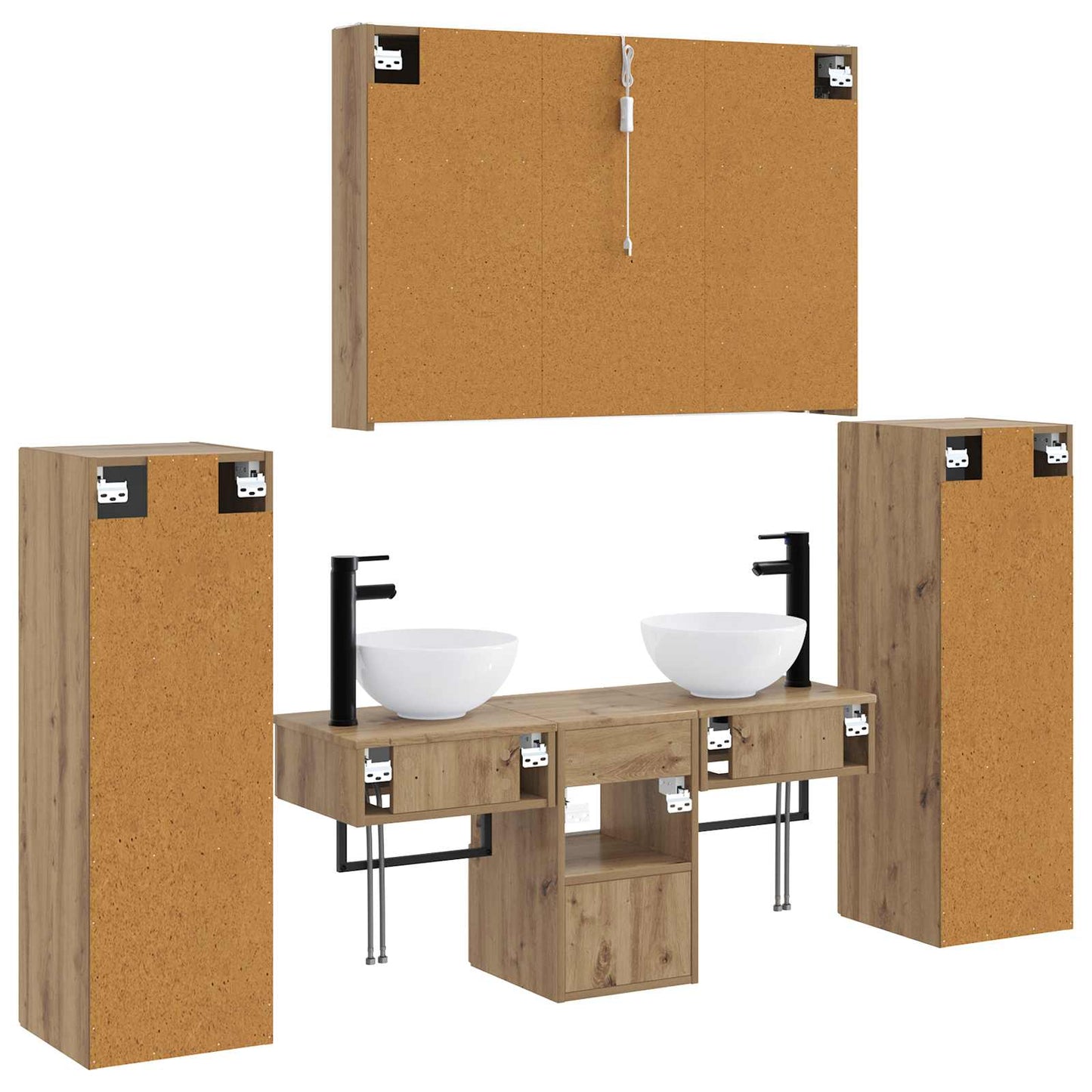 vidaXL Bathroom Furniture Set 6 pcs Artisan Oak