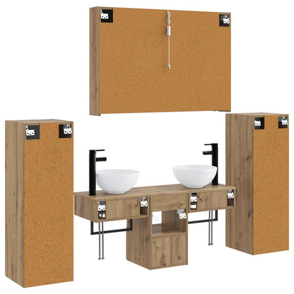 vidaXL Bathroom Furniture Set 6 pcs Artisan Oak