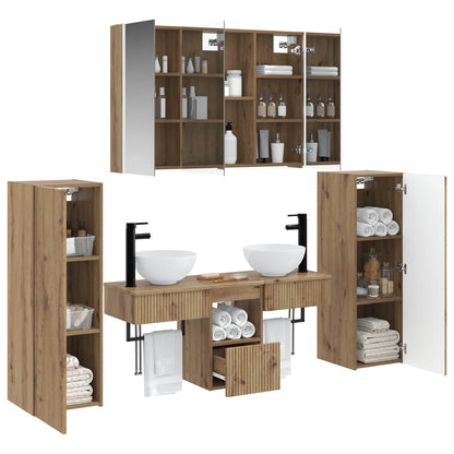 vidaXL Bathroom Furniture Set 6 pcs Artisan Oak
