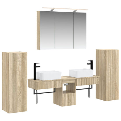 vidaXL Bathroom Furniture Set 6 pcs Sonoma Oak