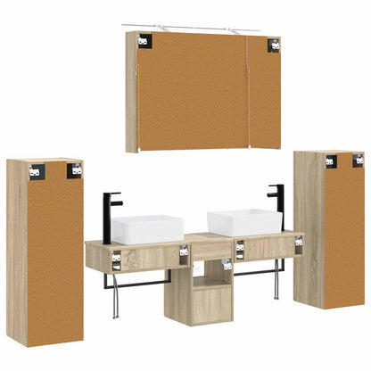 vidaXL Bathroom Furniture Set 6 pcs Sonoma Oak