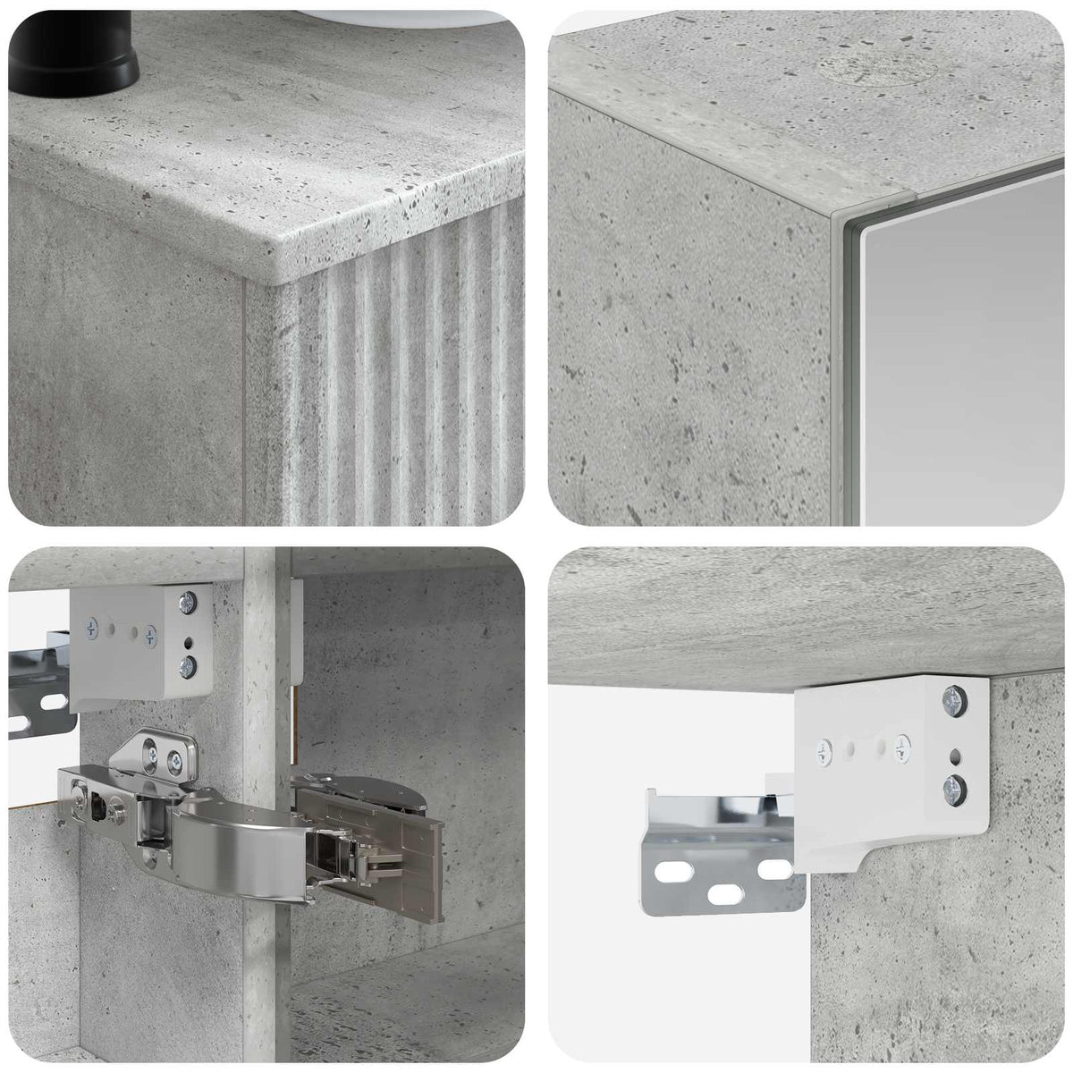 vidaXL Bathroom Furniture Set 6 pcs Concrete Grey