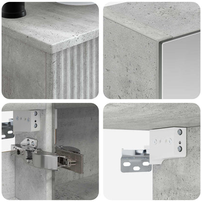 vidaXL Bathroom Furniture Set 6 pcs Concrete Grey