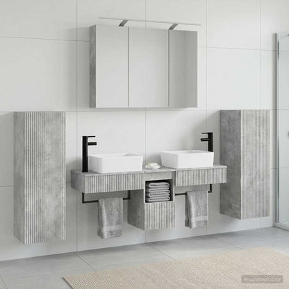 vidaXL Bathroom Furniture Set 6 pcs Concrete Grey