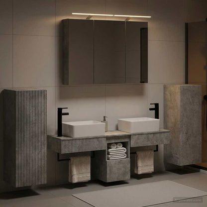 vidaXL Bathroom Furniture Set 6 pcs Concrete Grey