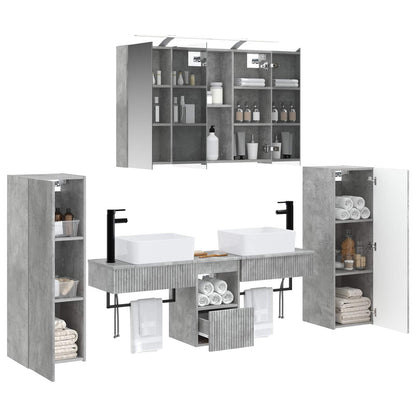 vidaXL Bathroom Furniture Set 6 pcs Concrete Grey