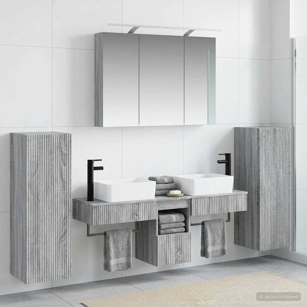 vidaXL Bathroom Furniture Set 6 pcs Grey Sonoma