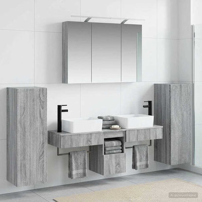 vidaXL Bathroom Furniture Set 6 pcs Grey Sonoma