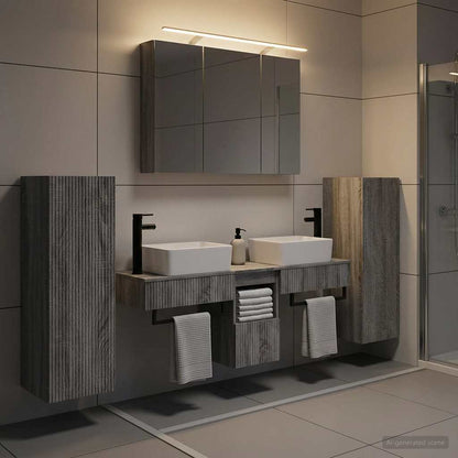 vidaXL Bathroom Furniture Set 6 pcs Grey Sonoma
