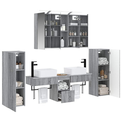 vidaXL Bathroom Furniture Set 6 pcs Grey Sonoma