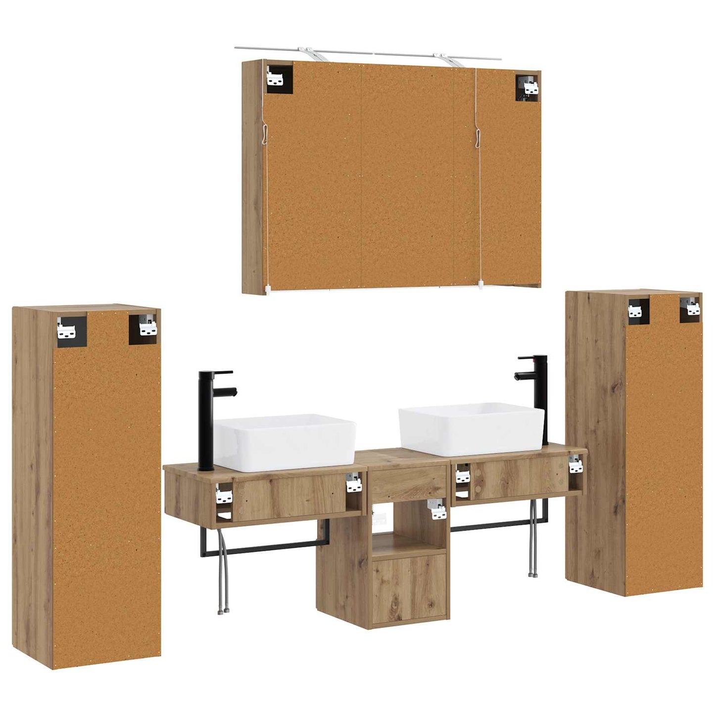 vidaXL Bathroom Furniture Set 6 pcs Artisan Oak
