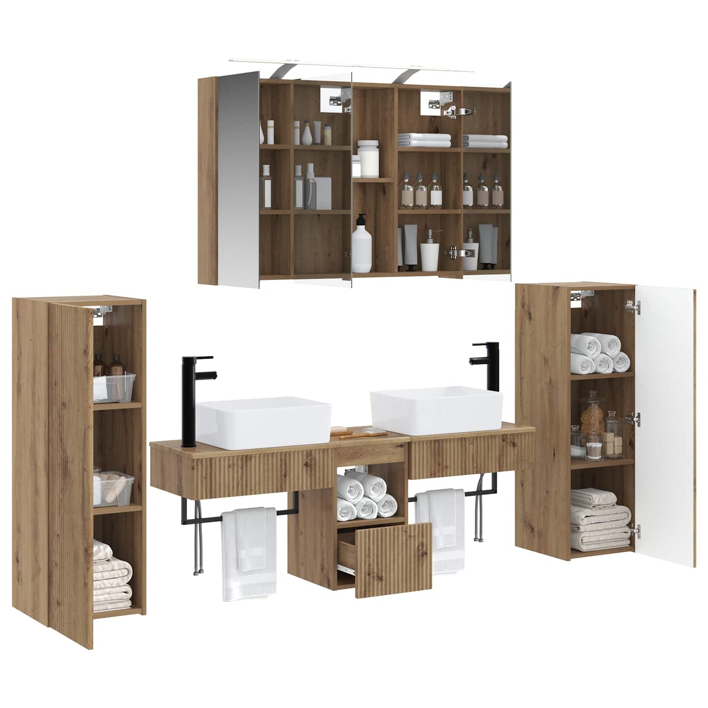 vidaXL Bathroom Furniture Set 6 pcs Artisan Oak