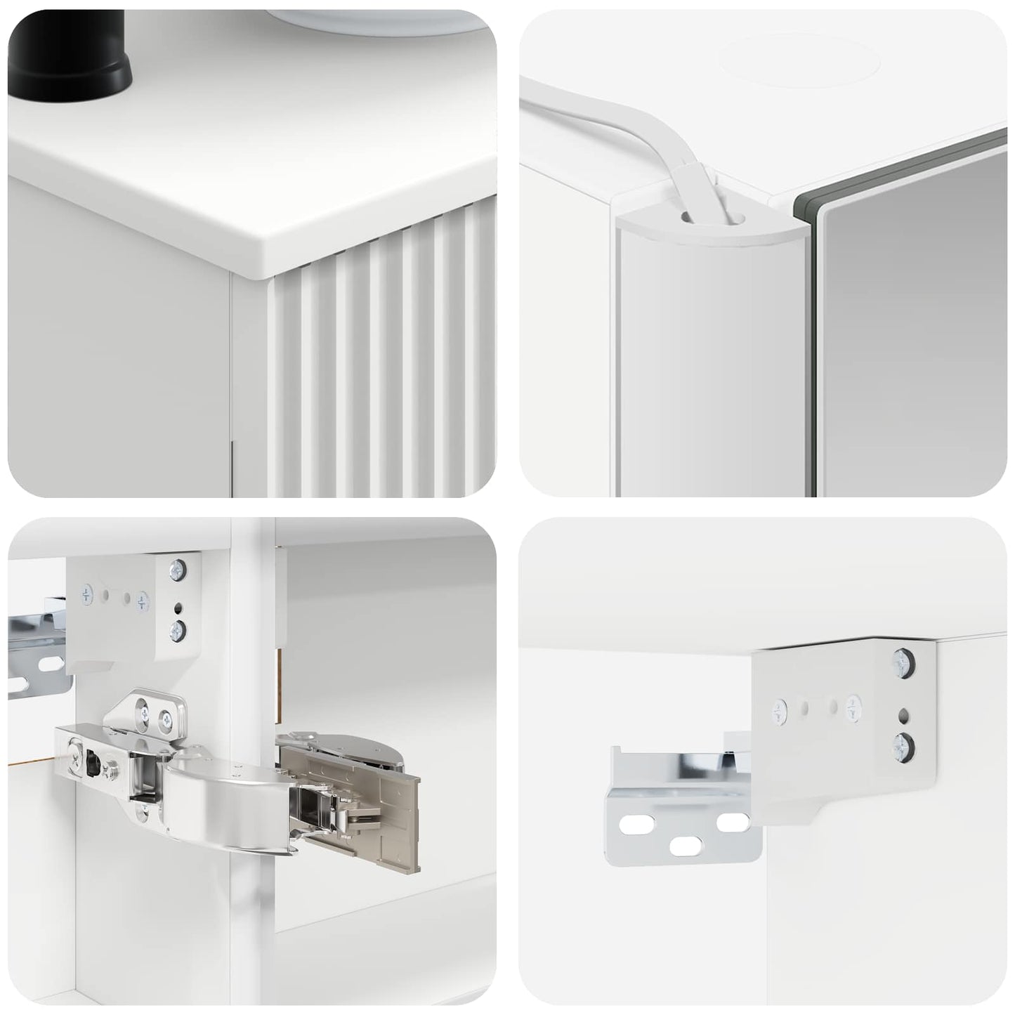 vidaXL Bathroom Furniture Set 6 pcs White Engineered Wood and Glass