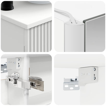 vidaXL Bathroom Furniture Set 6 pcs White Engineered Wood and Glass