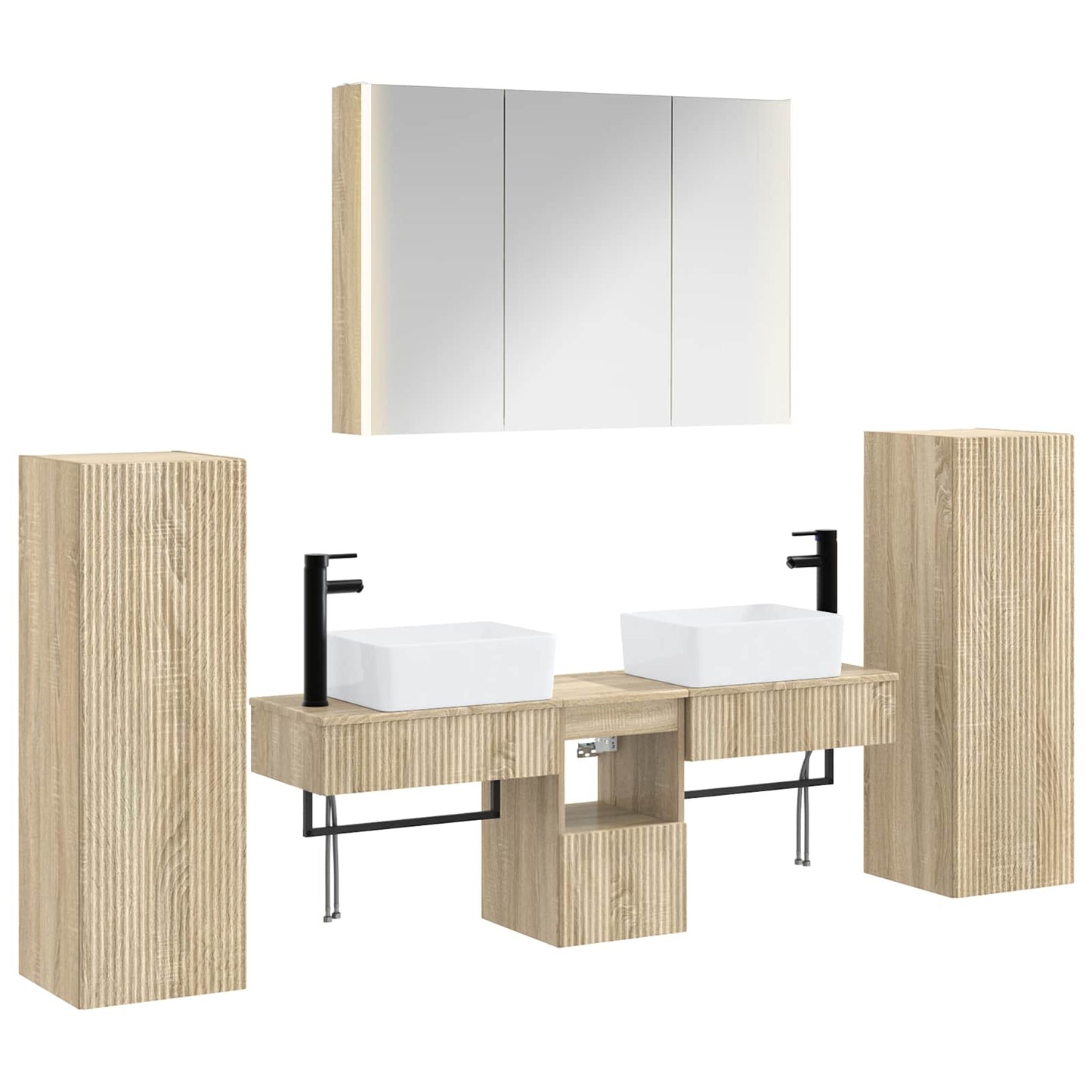 vidaXL Bathroom Furniture Set 6 pcs Sonoma Oak