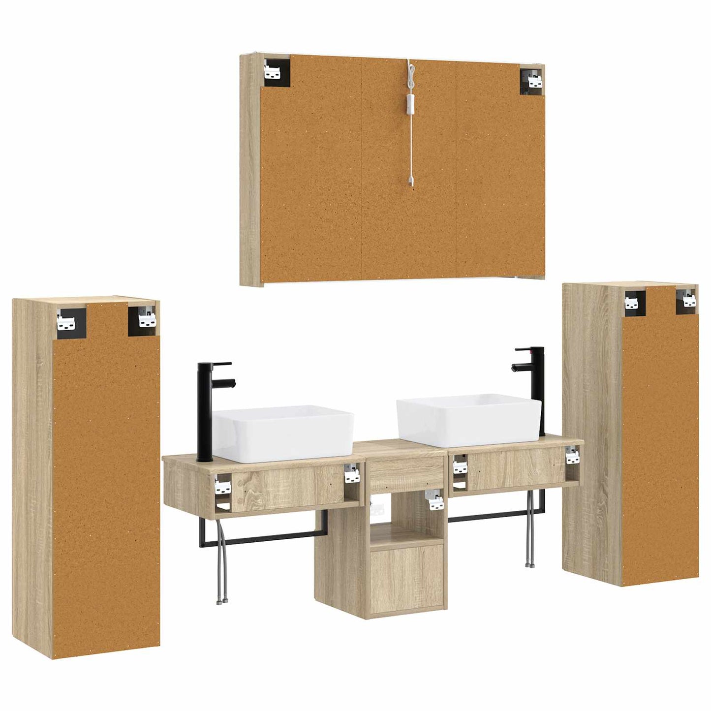 vidaXL Bathroom Furniture Set 6 pcs Sonoma Oak