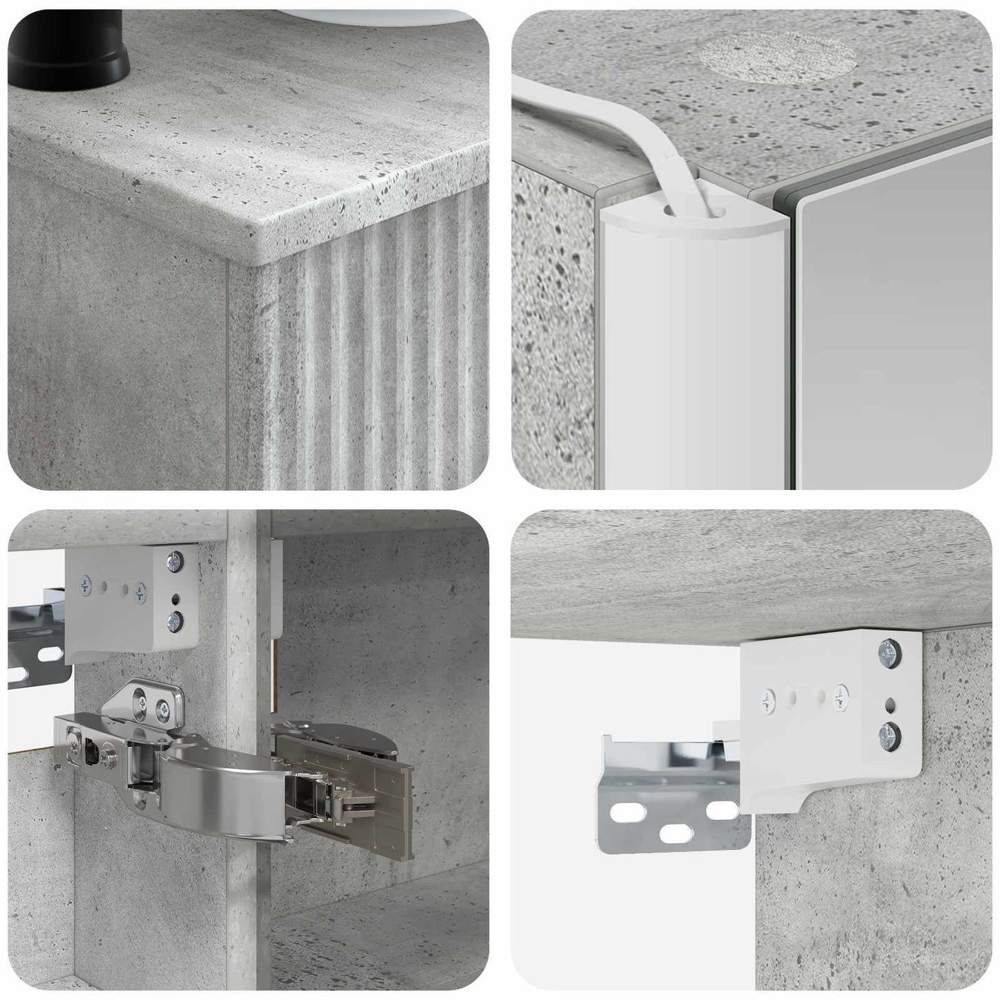 vidaXL Bathroom Furniture Set 6 pcs Concrete Grey