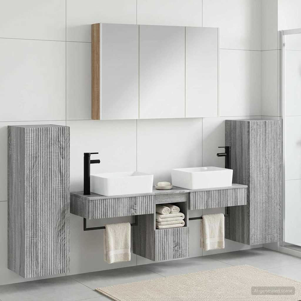 vidaXL Bathroom Furniture Set 6 pcs Grey Sonoma