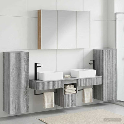 vidaXL Bathroom Furniture Set 6 pcs Grey Sonoma