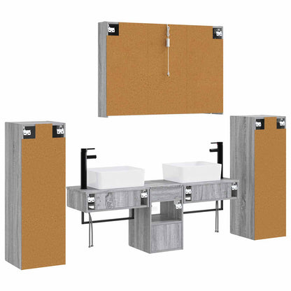 vidaXL Bathroom Furniture Set 6 pcs Grey Sonoma
