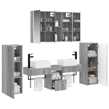 vidaXL Bathroom Furniture Set 6 pcs Grey Sonoma