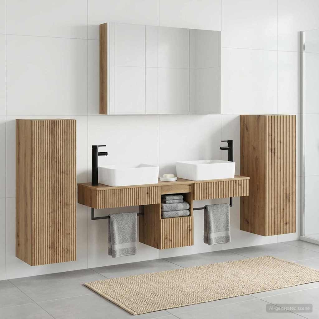 vidaXL Bathroom Furniture Set 6 pcs Artisan Oak