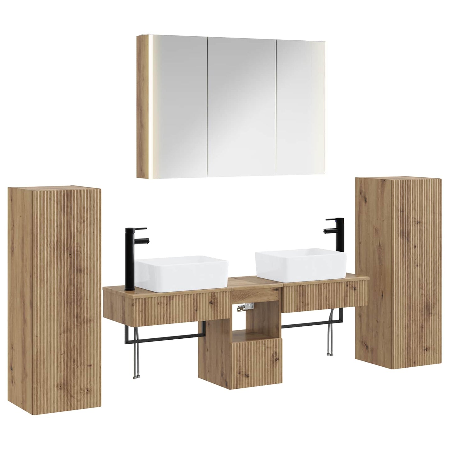 vidaXL Bathroom Furniture Set 6 pcs Artisan Oak