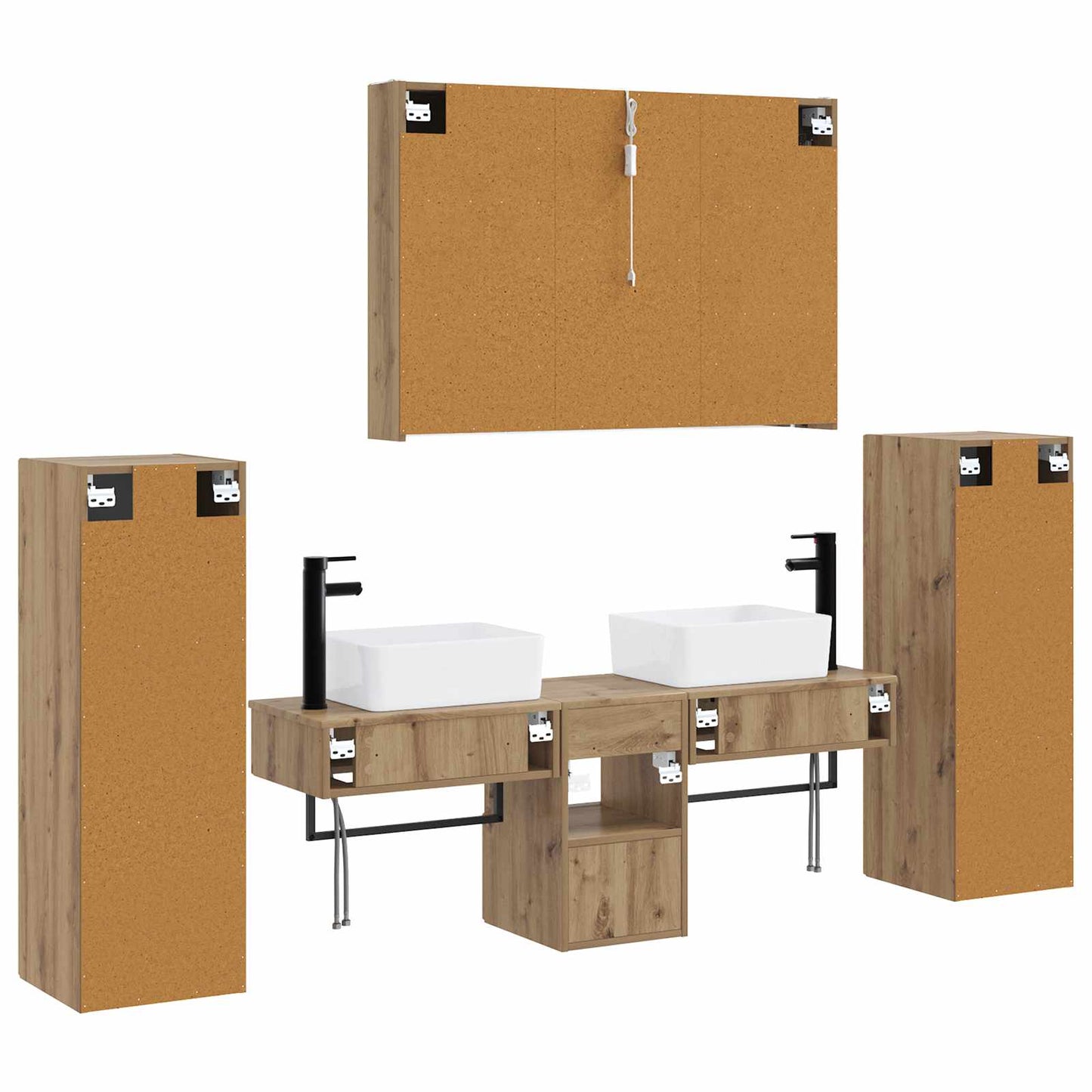 vidaXL Bathroom Furniture Set 6 pcs Artisan Oak