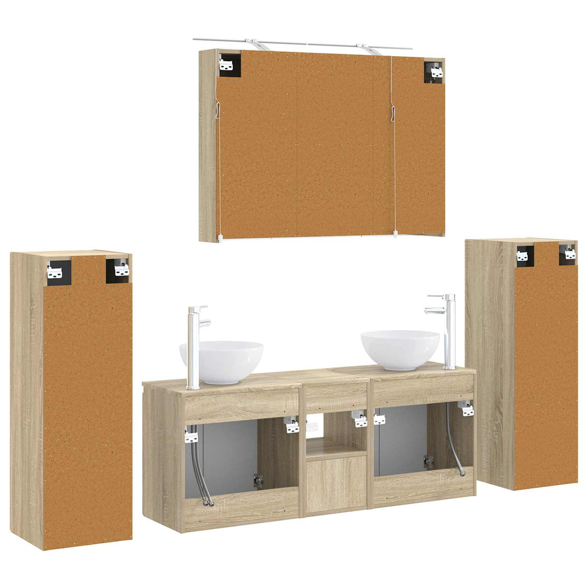 vidaXL Bathroom Furniture Set 6 pcs Sonoma Oak