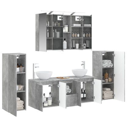 vidaXL Bathroom Furniture Set 6 pcs Concrete Grey