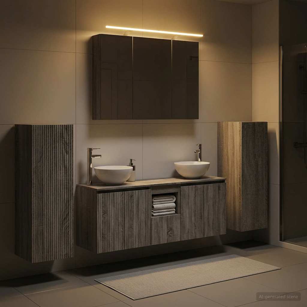 vidaXL Bathroom Furniture Set 6 pcs Grey Sonoma