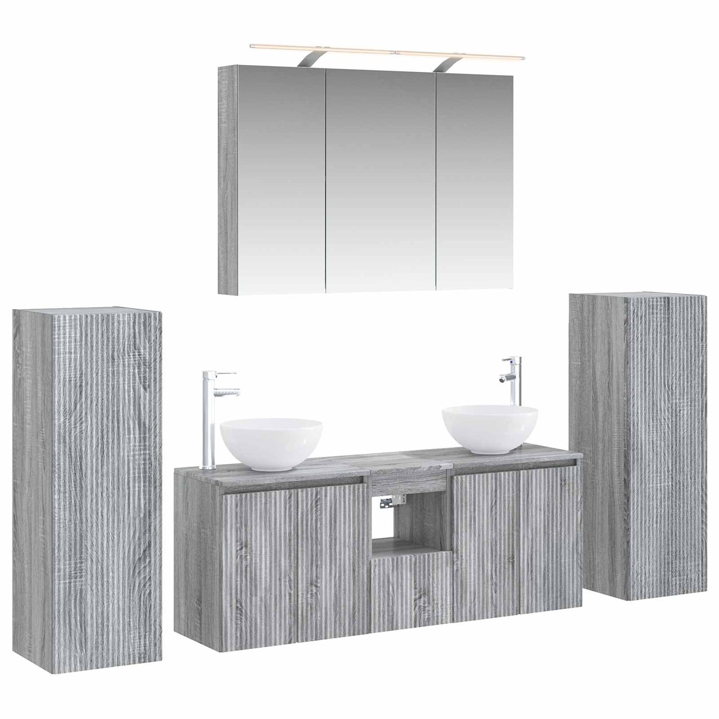 vidaXL Bathroom Furniture Set 6 pcs Grey Sonoma