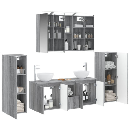 vidaXL Bathroom Furniture Set 6 pcs Grey Sonoma