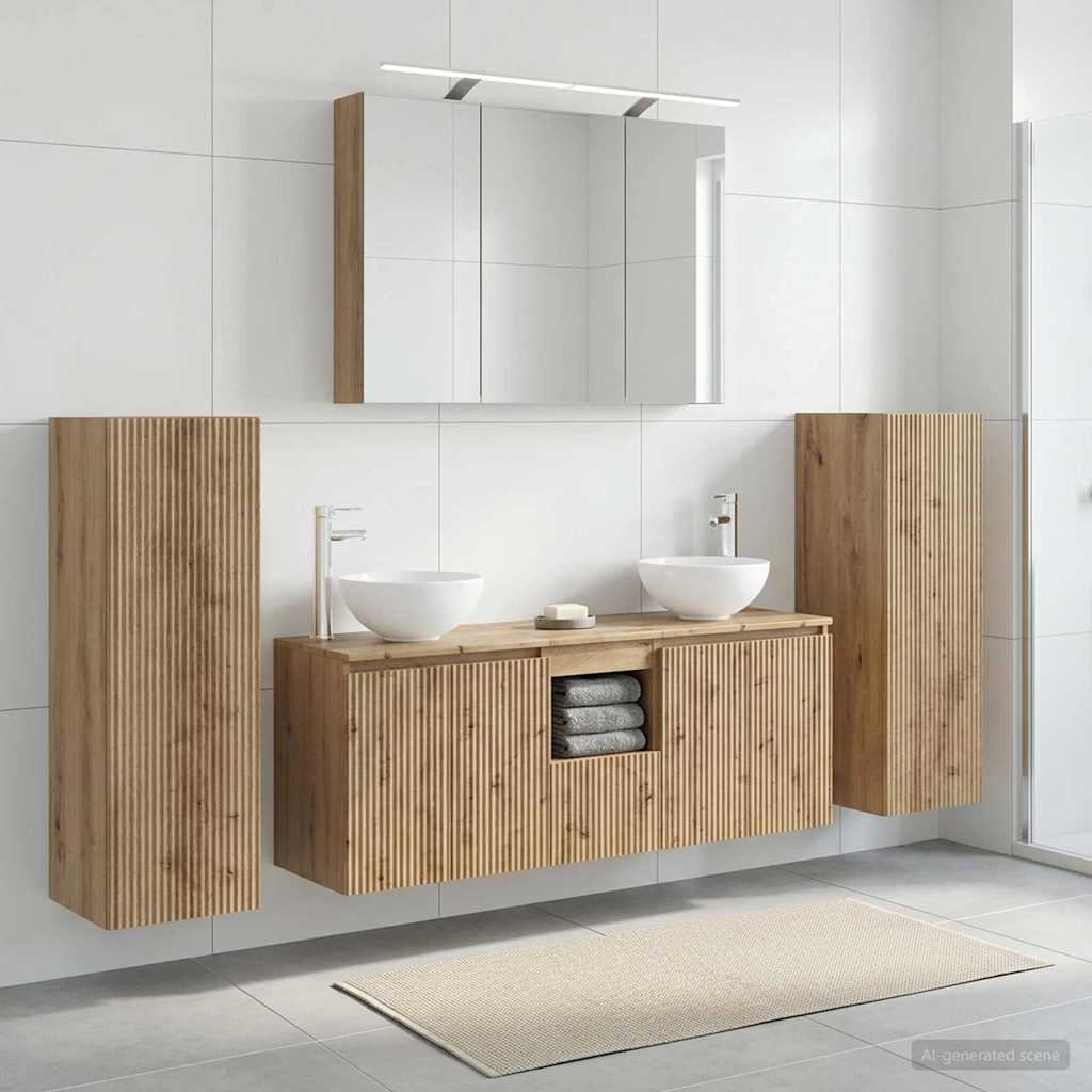 vidaXL Bathroom Furniture Set 6 pcs Artisan Oak