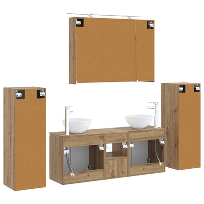 vidaXL Bathroom Furniture Set 6 pcs Artisan Oak