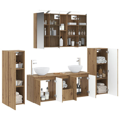 vidaXL Bathroom Furniture Set 6 pcs Artisan Oak