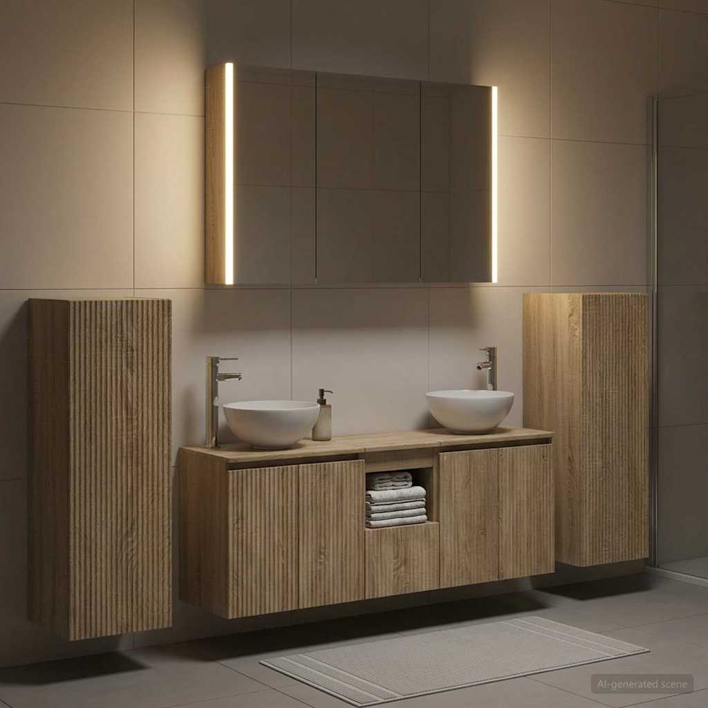 vidaXL Bathroom Furniture Set 6 pcs Sonoma Oak