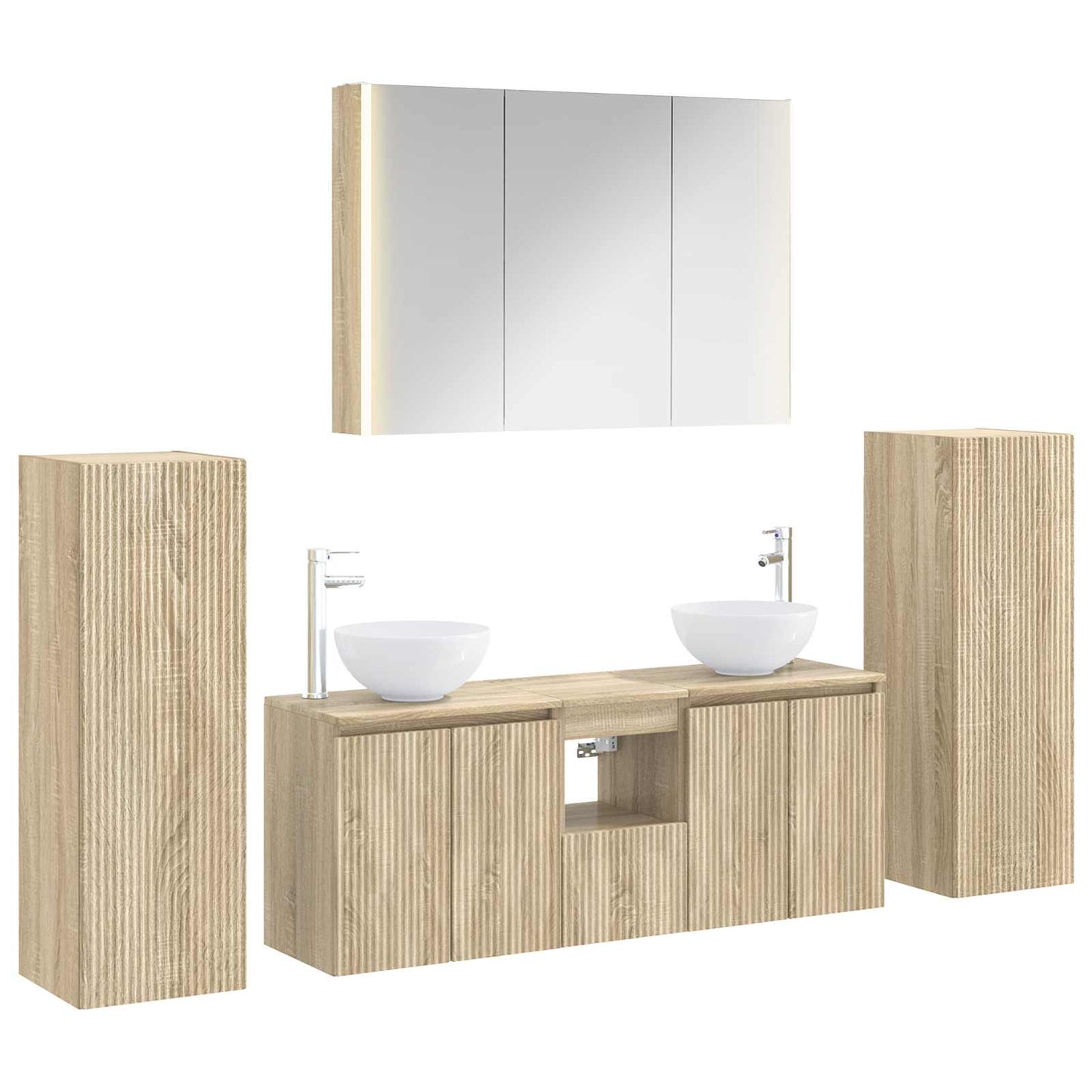 vidaXL Bathroom Furniture Set 6 pcs Sonoma Oak