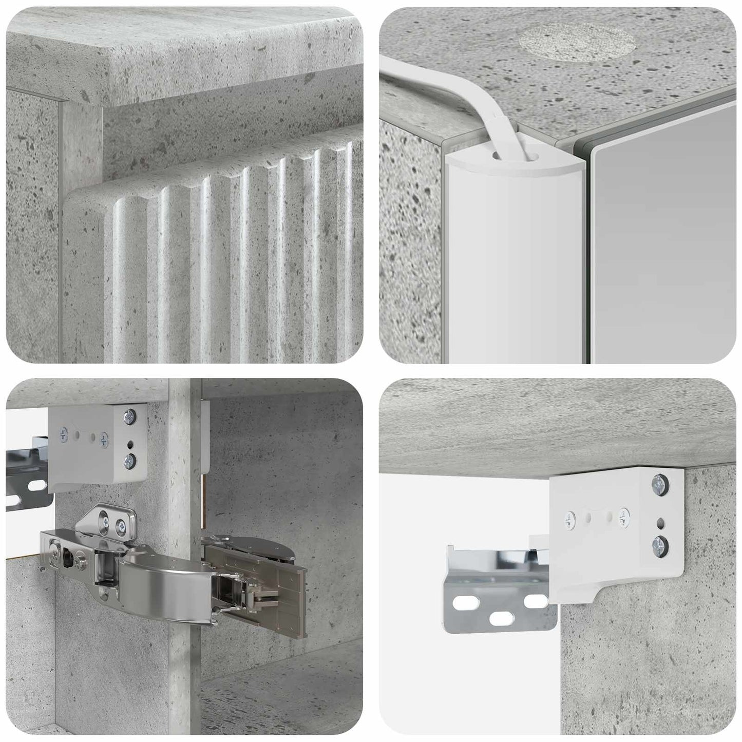 vidaXL Bathroom Furniture Set 6 pcs Concrete Grey