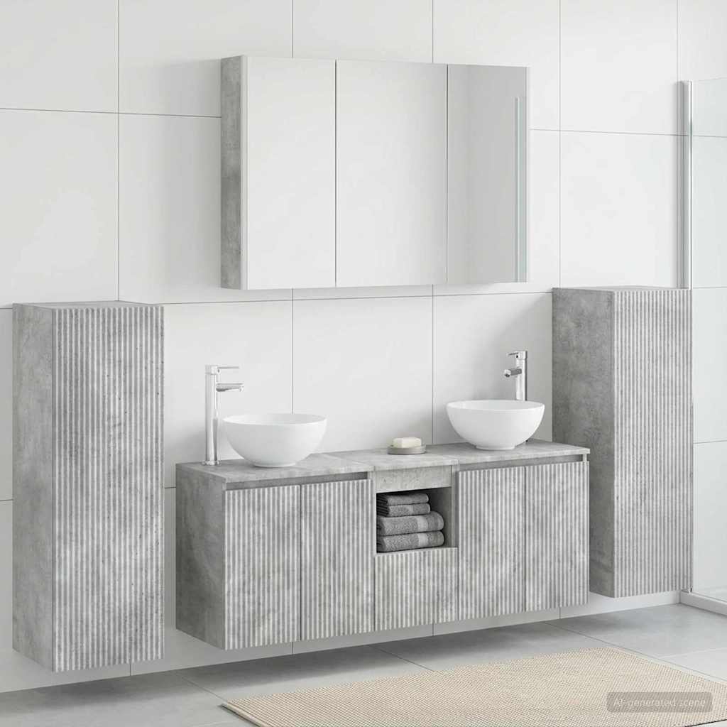 vidaXL Bathroom Furniture Set 6 pcs Concrete Grey