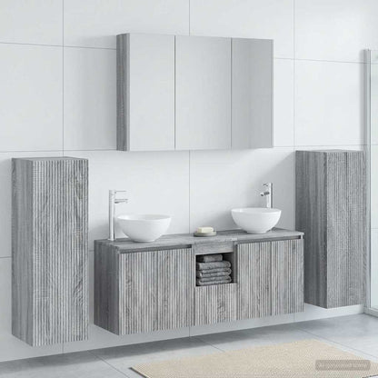 vidaXL Bathroom Furniture Set 6 pcs Grey Sonoma