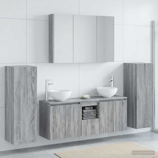 vidaXL Bathroom Furniture Set 6 pcs Grey Sonoma