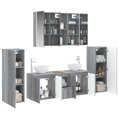vidaXL Bathroom Furniture Set 6 pcs Grey Sonoma