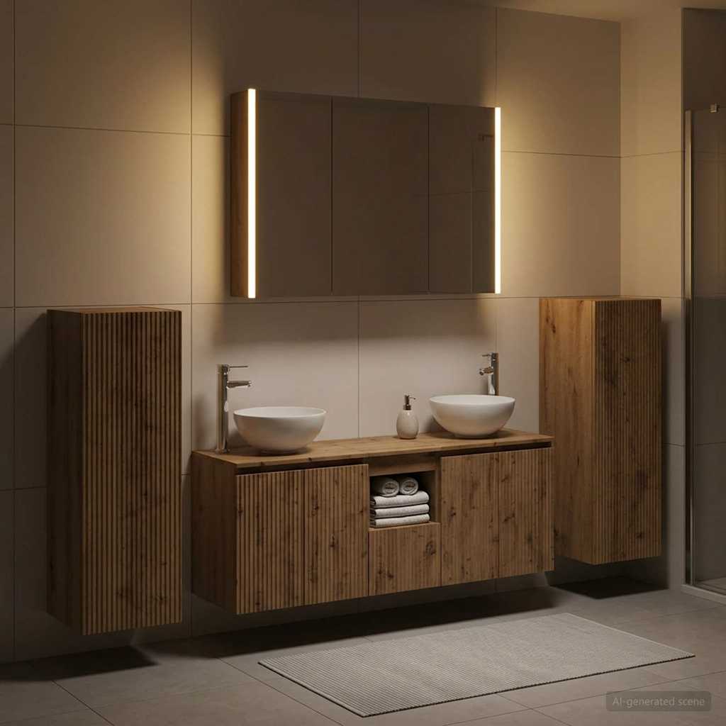 vidaXL Bathroom Furniture Set 6 pcs Artisan Oak