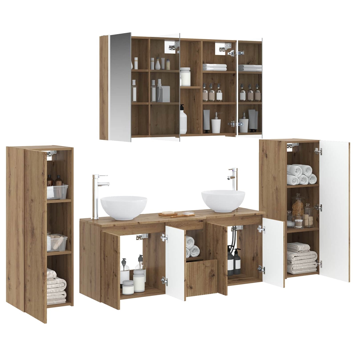 vidaXL Bathroom Furniture Set 6 pcs Artisan Oak