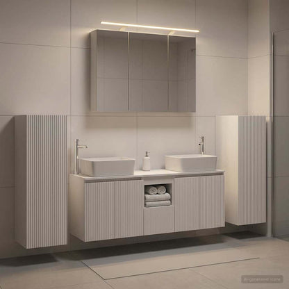vidaXL Bathroom Furniture Set 6 pcs White Engineered Wood and Glass
